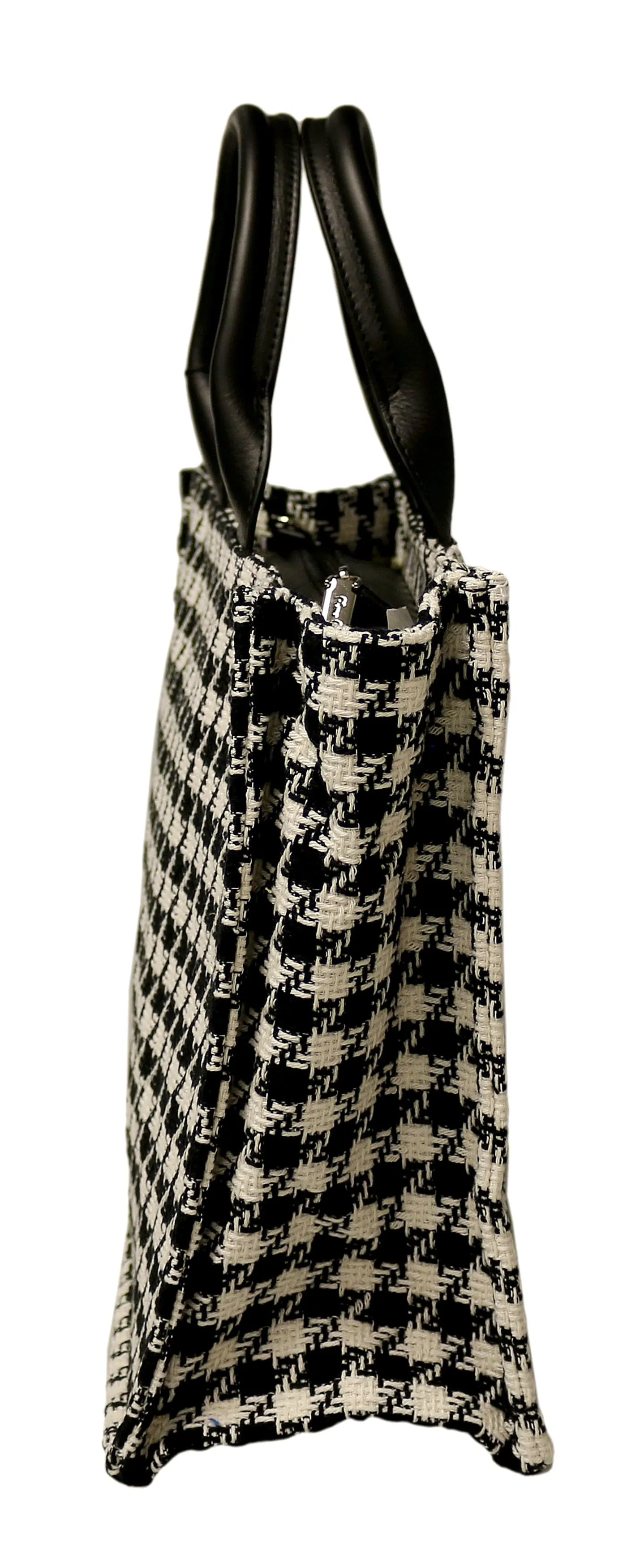 Pierre Cardin Large White Structured Tweed Canvas Shopper Tote