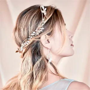 "Johanna" - Gold Pearl Bridal Headband