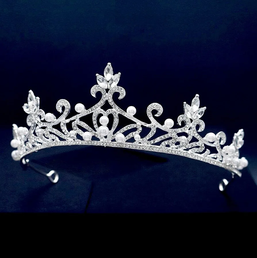 "Theia" - Pearl and Crystal Bridal Tiara
