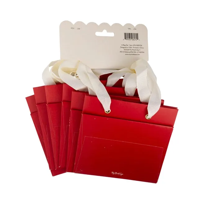 Red Bow Mini Gift Bags (6 pack)