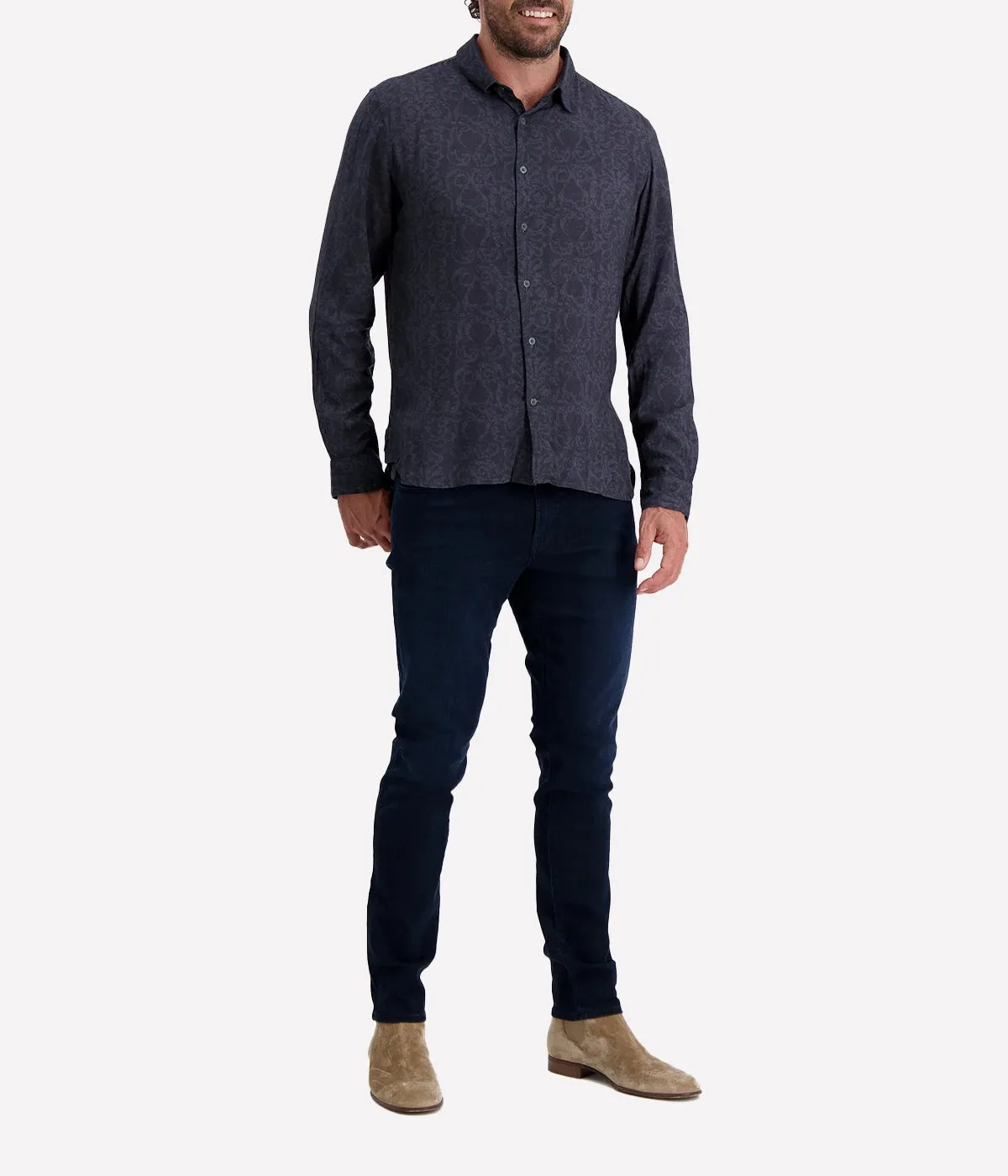 Ross Long Sleeve Shirt in Black