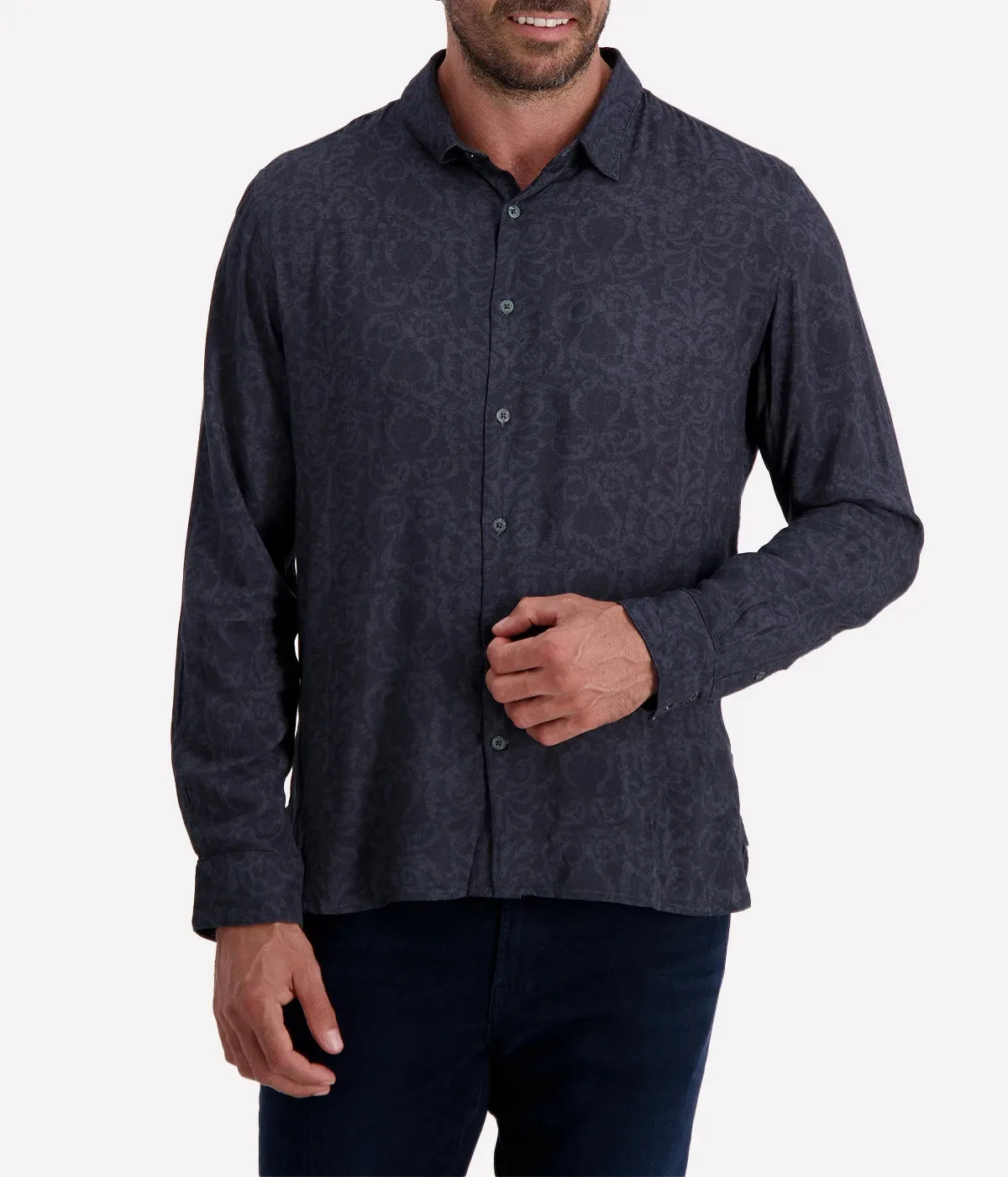 Ross Long Sleeve Shirt in Black