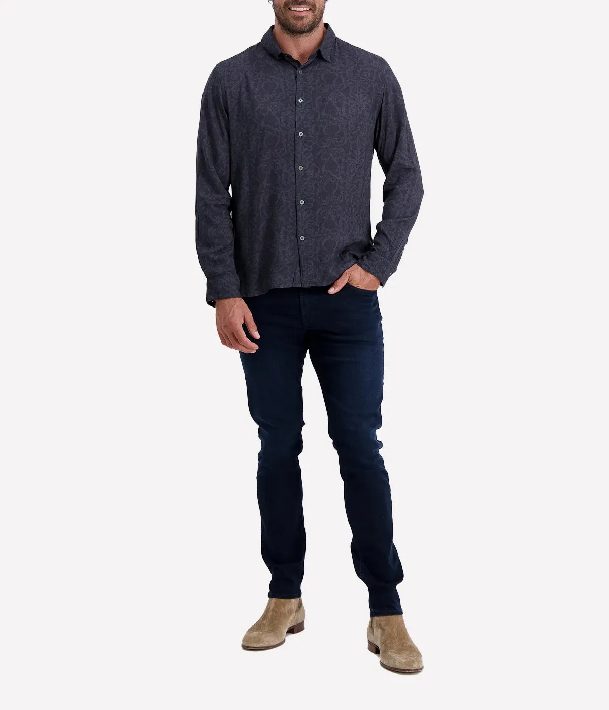 Ross Long Sleeve Shirt in Black