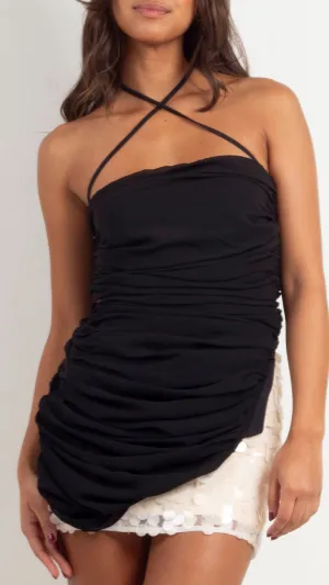 Sandy Chiffon Tie Top - Black Caviar