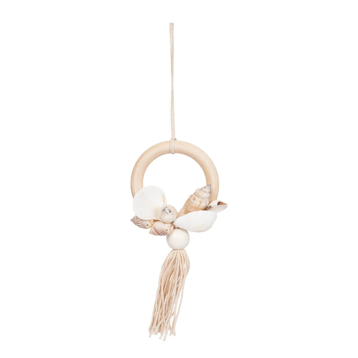 Shell Wood Ring Dangle Ornament