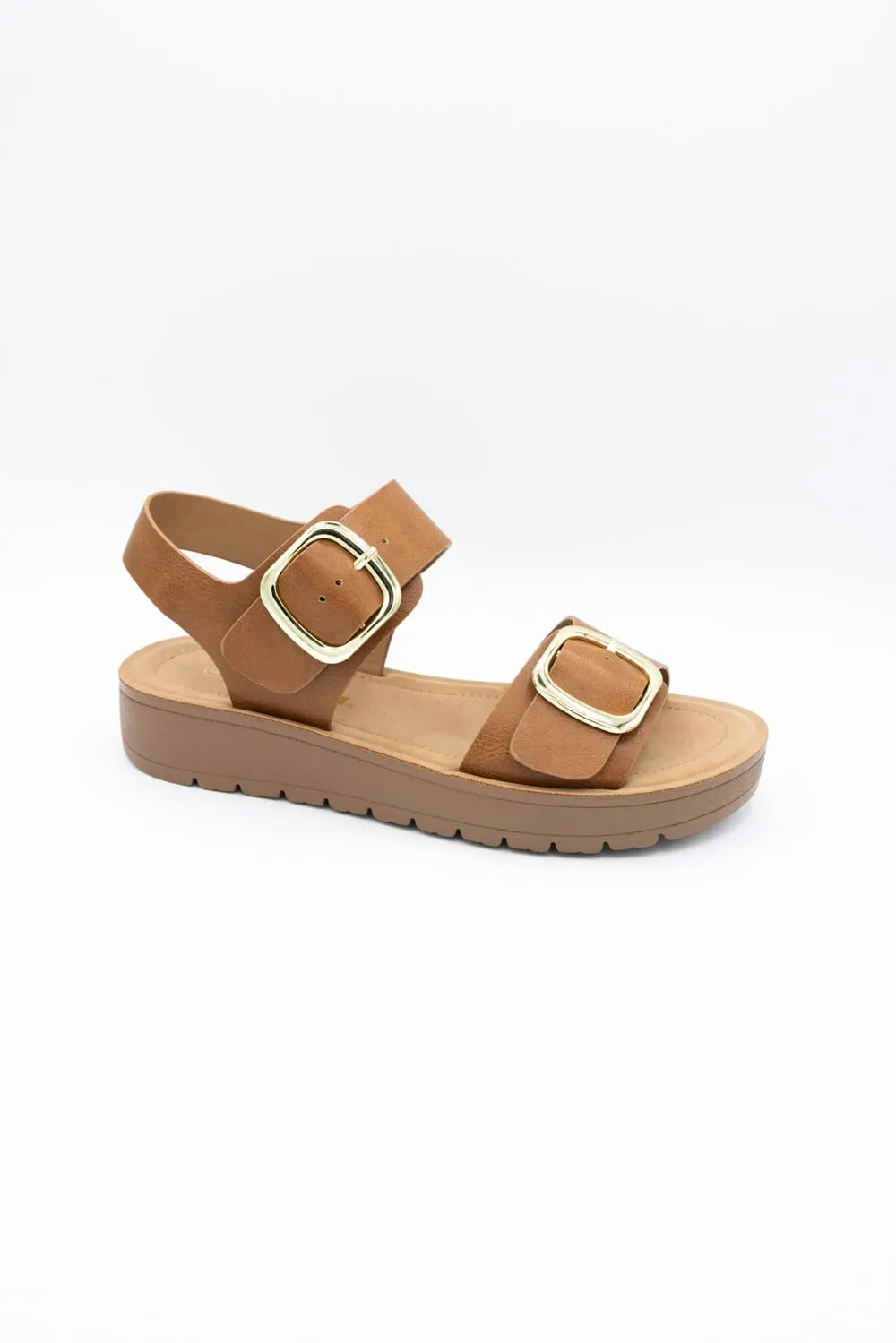 Soda Jackie Platform Sandals for Women in Tan | JACKIE-S TAN