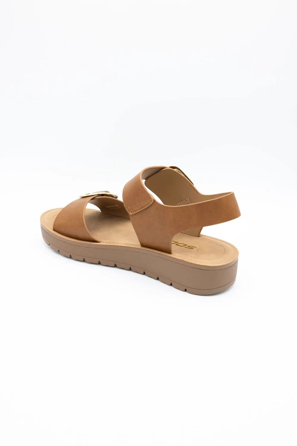 Soda Jackie Platform Sandals for Women in Tan | JACKIE-S TAN