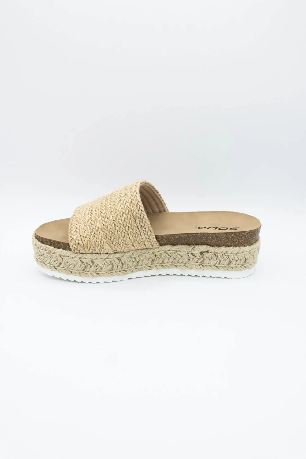 Soda Process Raffia Platform Sandals for Women in Beige | PROCESS-S DK BEIGE