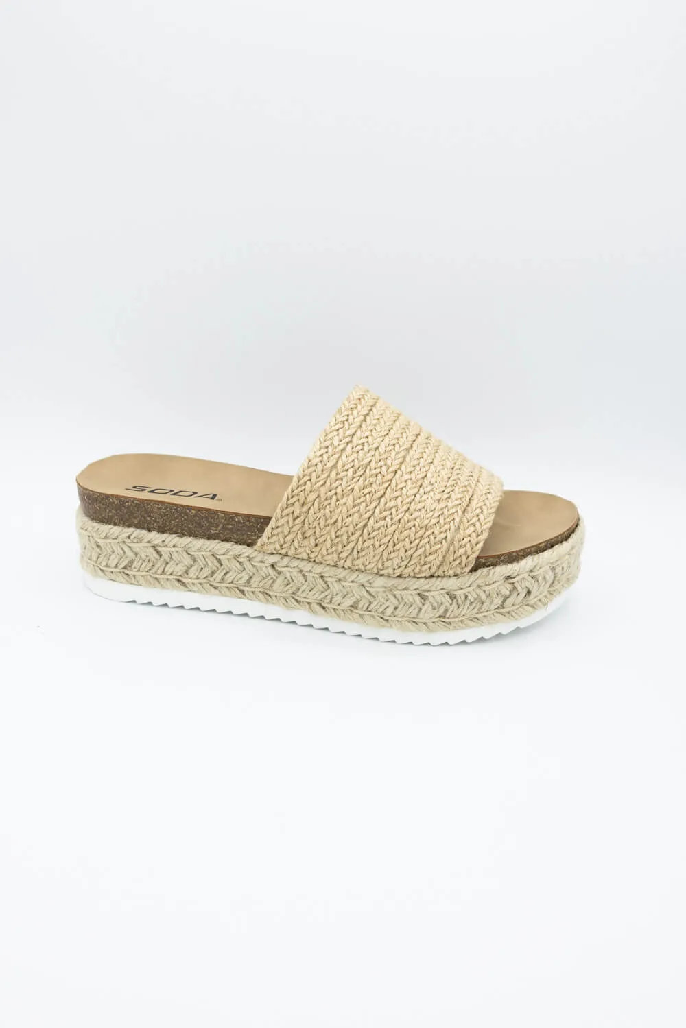 Soda Process Raffia Platform Sandals for Women in Beige | PROCESS-S DK BEIGE