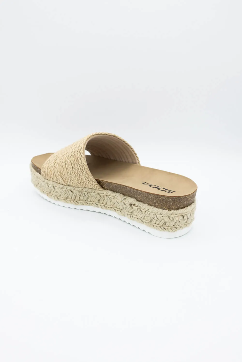 Soda Process Raffia Platform Sandals for Women in Beige | PROCESS-S DK BEIGE