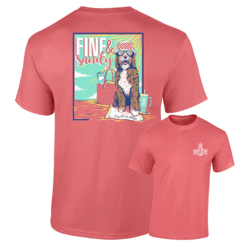 Southernology Women's Fine and Sandy Short Sleeve Graphic T-Shirt