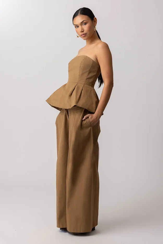 Strapless Poplin Top