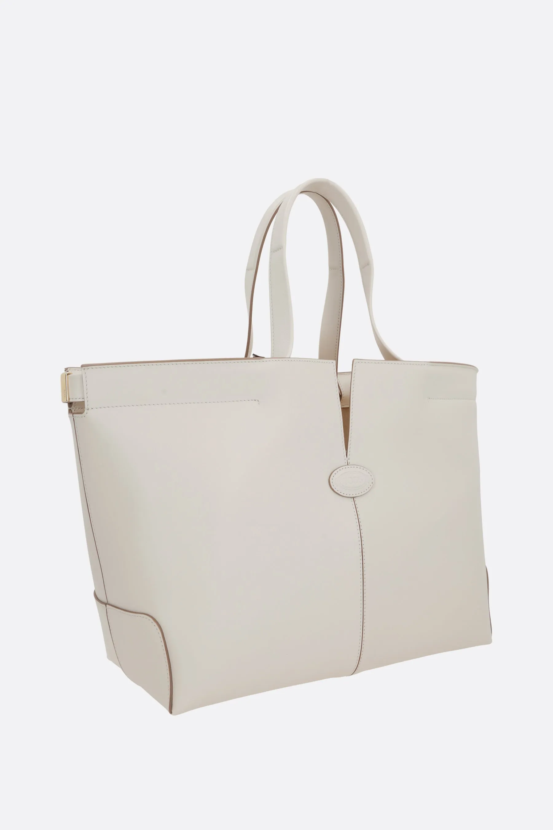Structured Smooth Leather Tote Bag