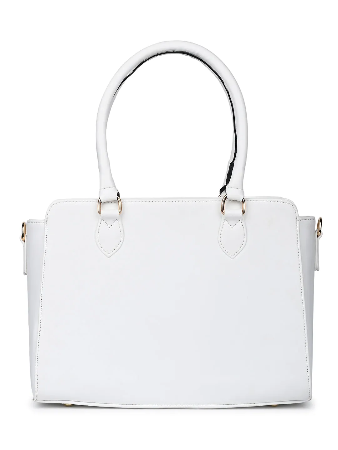 Stylish White Multi-Pocket Satchel Handbag for Women