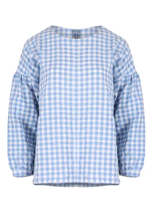 Suzanna Luxe Blouse Blue in Linen