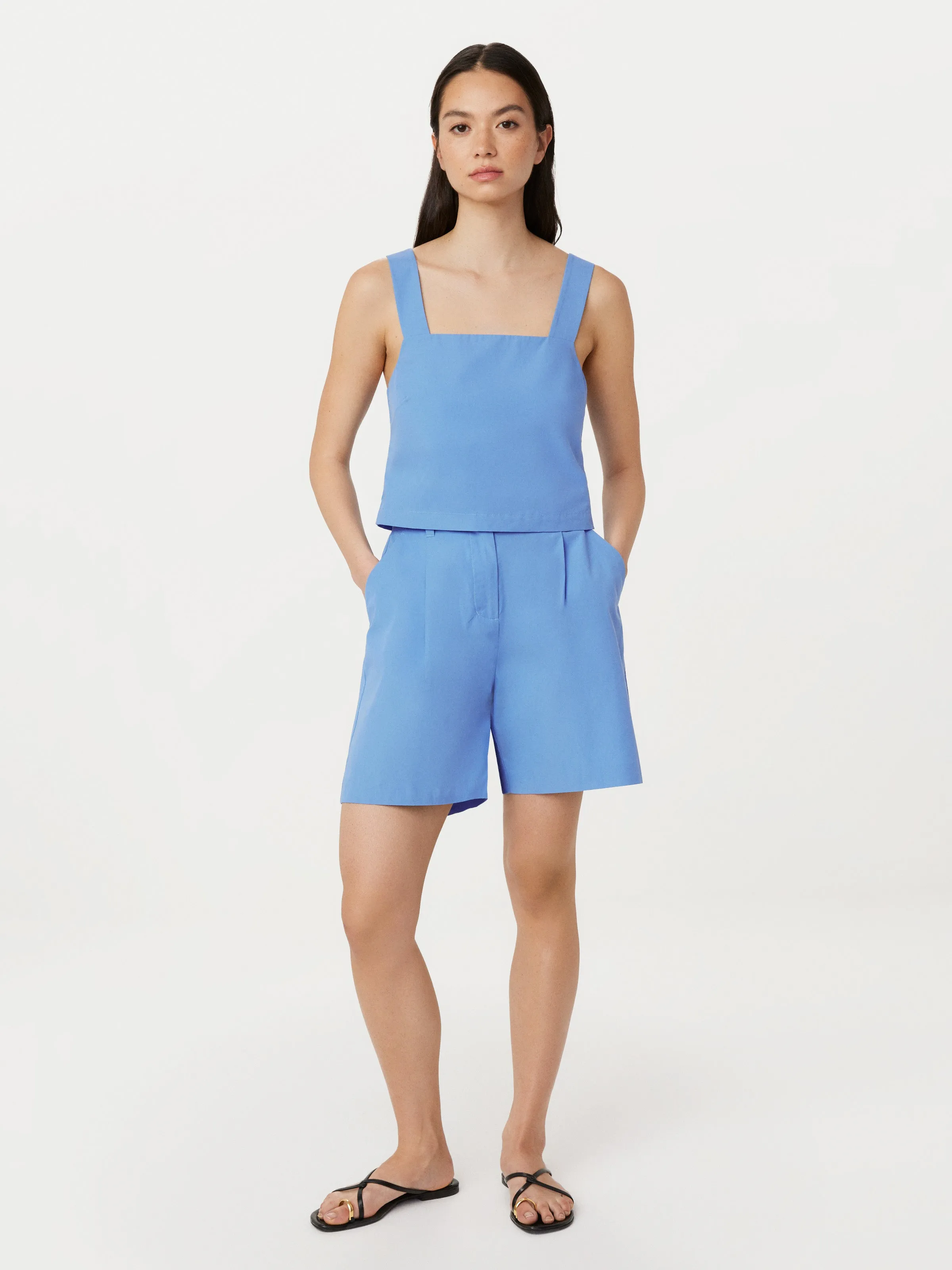 The Amelia Poplin Balloon Short in Horizon