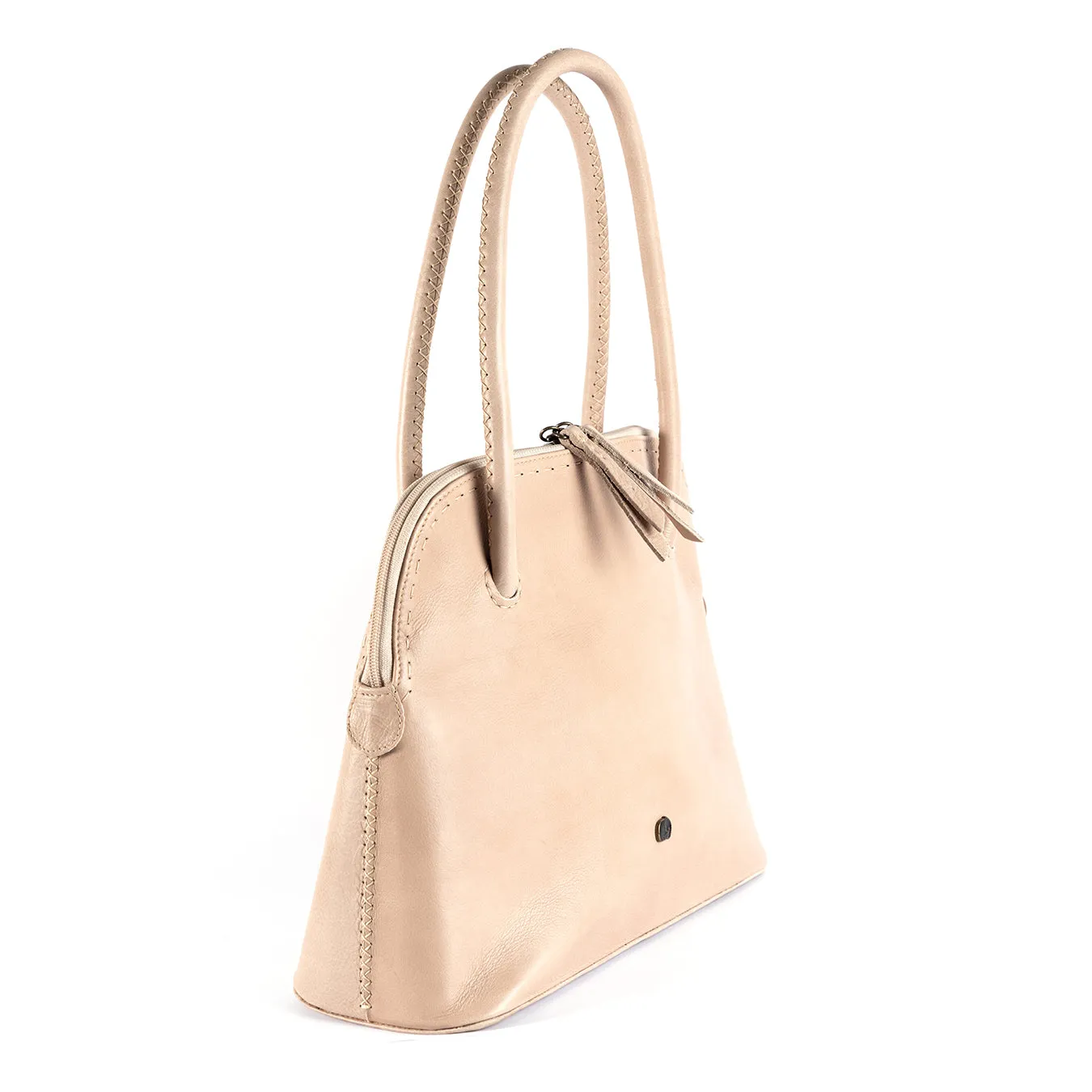 Thina : Ladies Leather Shopper Handbag in Gravel Vintage