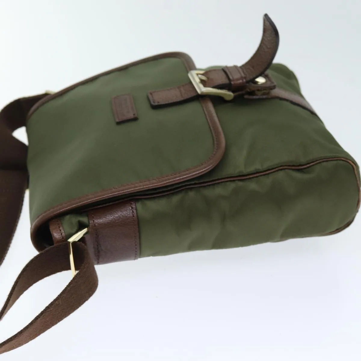 Trendy Inspired Burberry Black Label Shoulder Bag Nylon Khaki Auth 74255