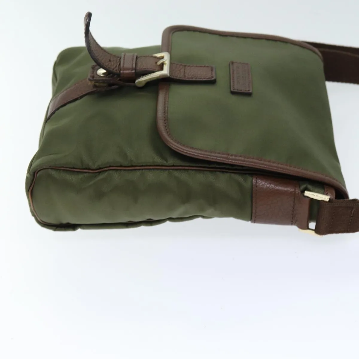 Trendy Inspired Burberry Black Label Shoulder Bag Nylon Khaki Auth 74255