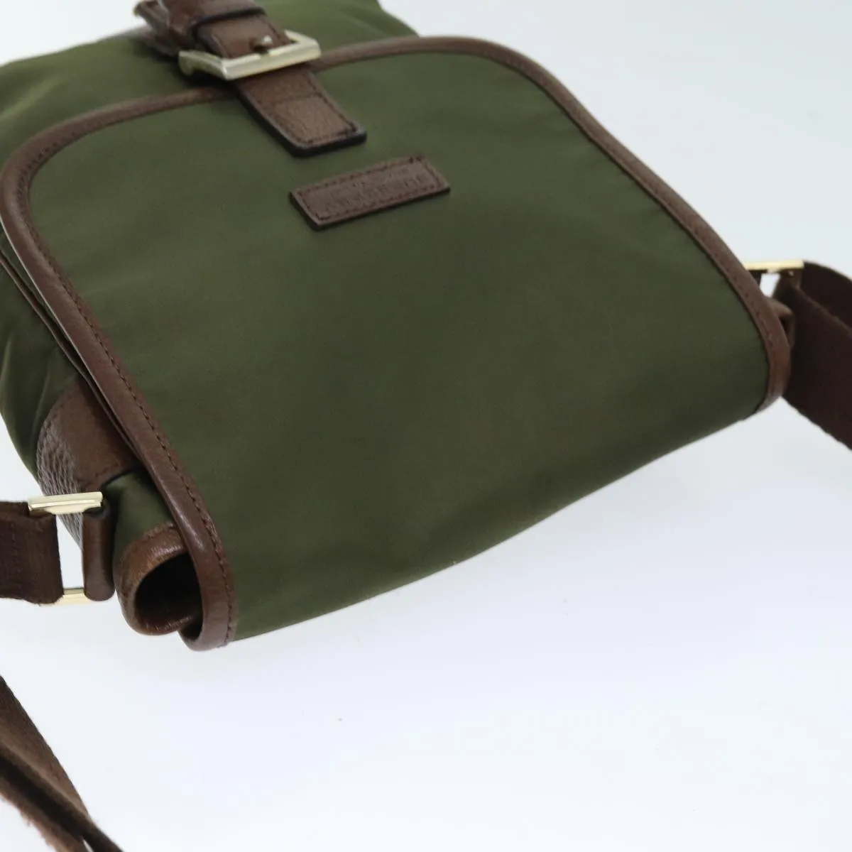 Trendy Inspired Burberry Black Label Shoulder Bag Nylon Khaki Auth 74255