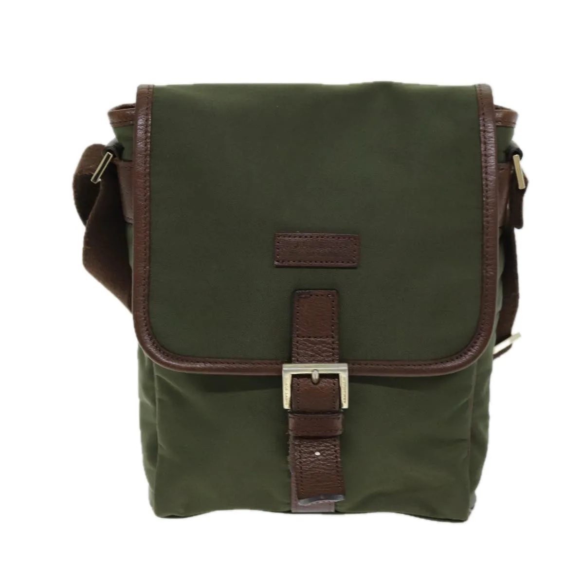 Trendy Inspired Burberry Black Label Shoulder Bag Nylon Khaki Auth 74255