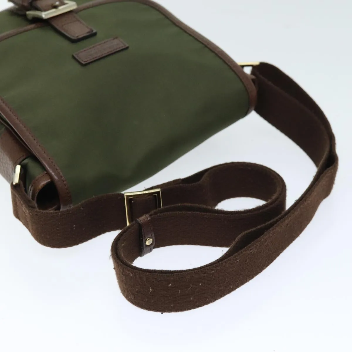 Trendy Inspired Burberry Black Label Shoulder Bag Nylon Khaki Auth 74255