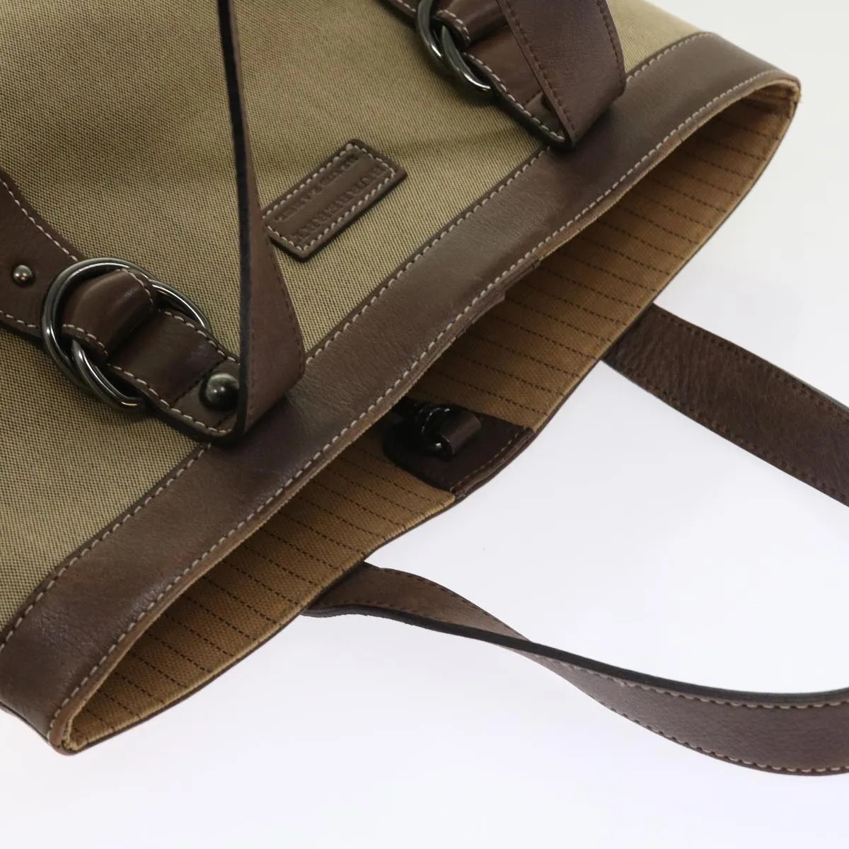 Trendy Inspired Burberry Blue Label Tote Bag Canvas Leather Brown Auth Bs8612