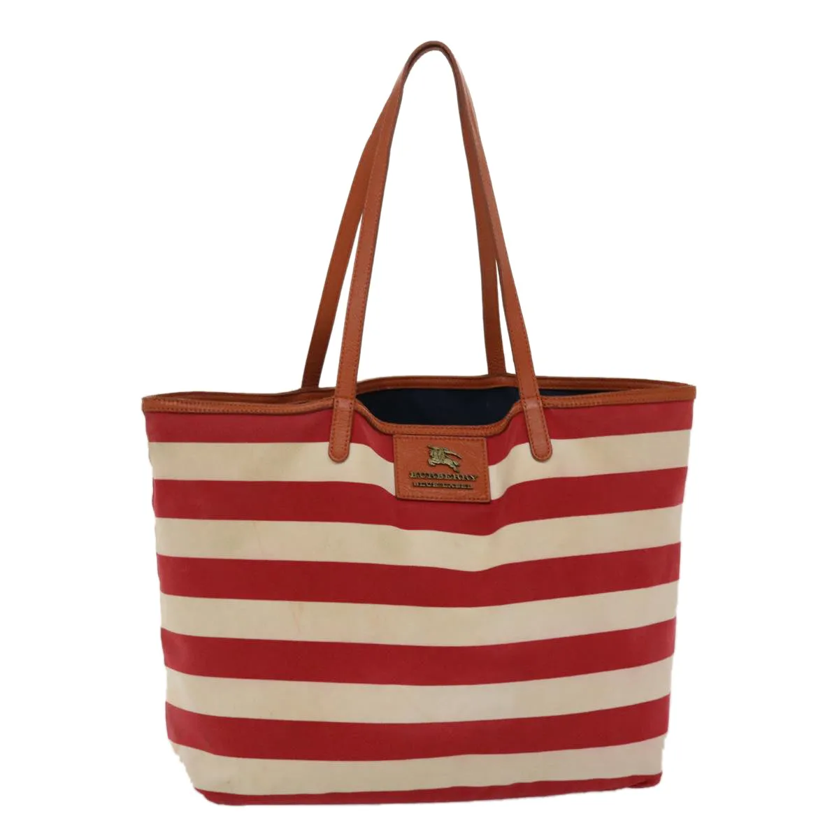 Trendy Inspired Burberry Blue Label Tote Bag Canvas Red White Auth Bs6604