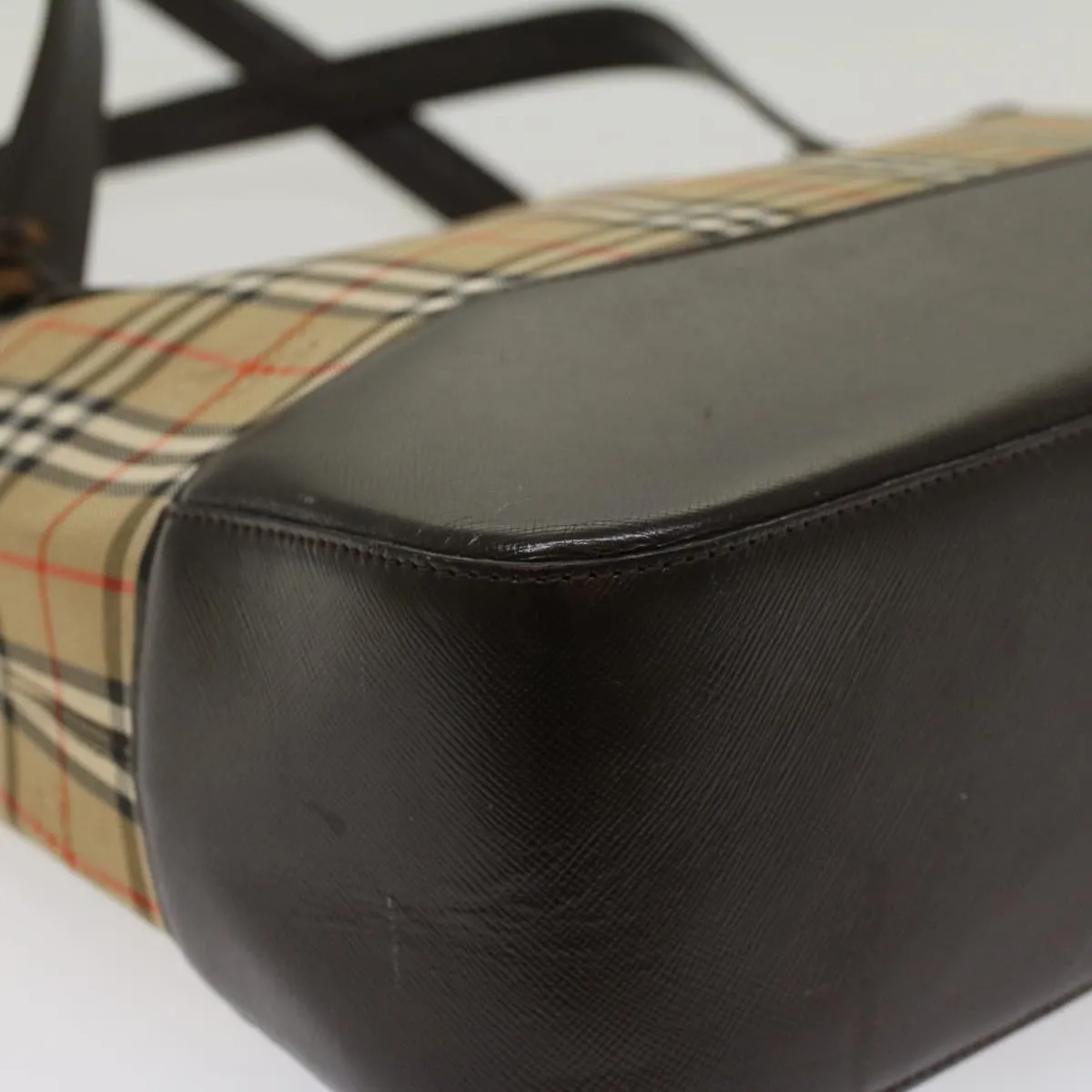 Trendy Inspired Burberry Nova Check Shoulder Bag Canvas Beige Brown Auth Hk811