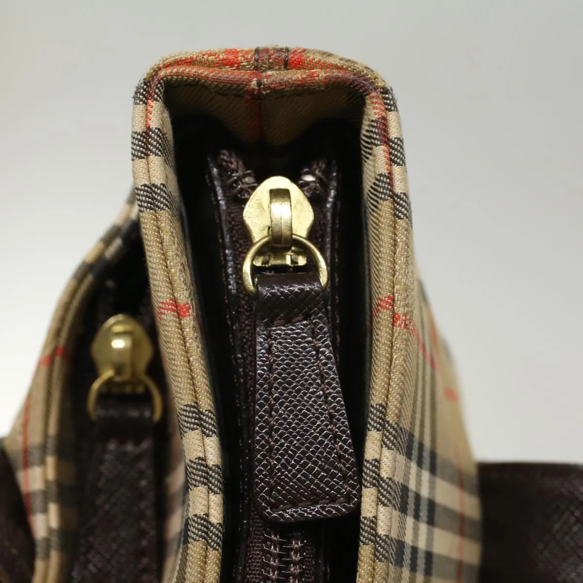 Trendy Inspired Burberry Nova Check Shoulder Bag Canvas Beige Brown Auth Hk811