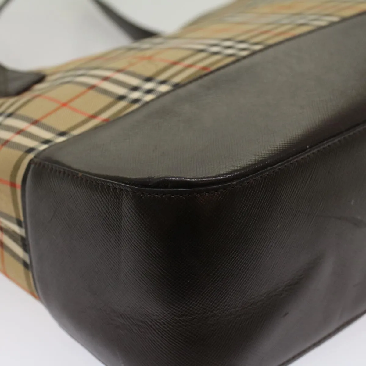 Trendy Inspired Burberry Nova Check Shoulder Bag Canvas Beige Brown Auth Hk811