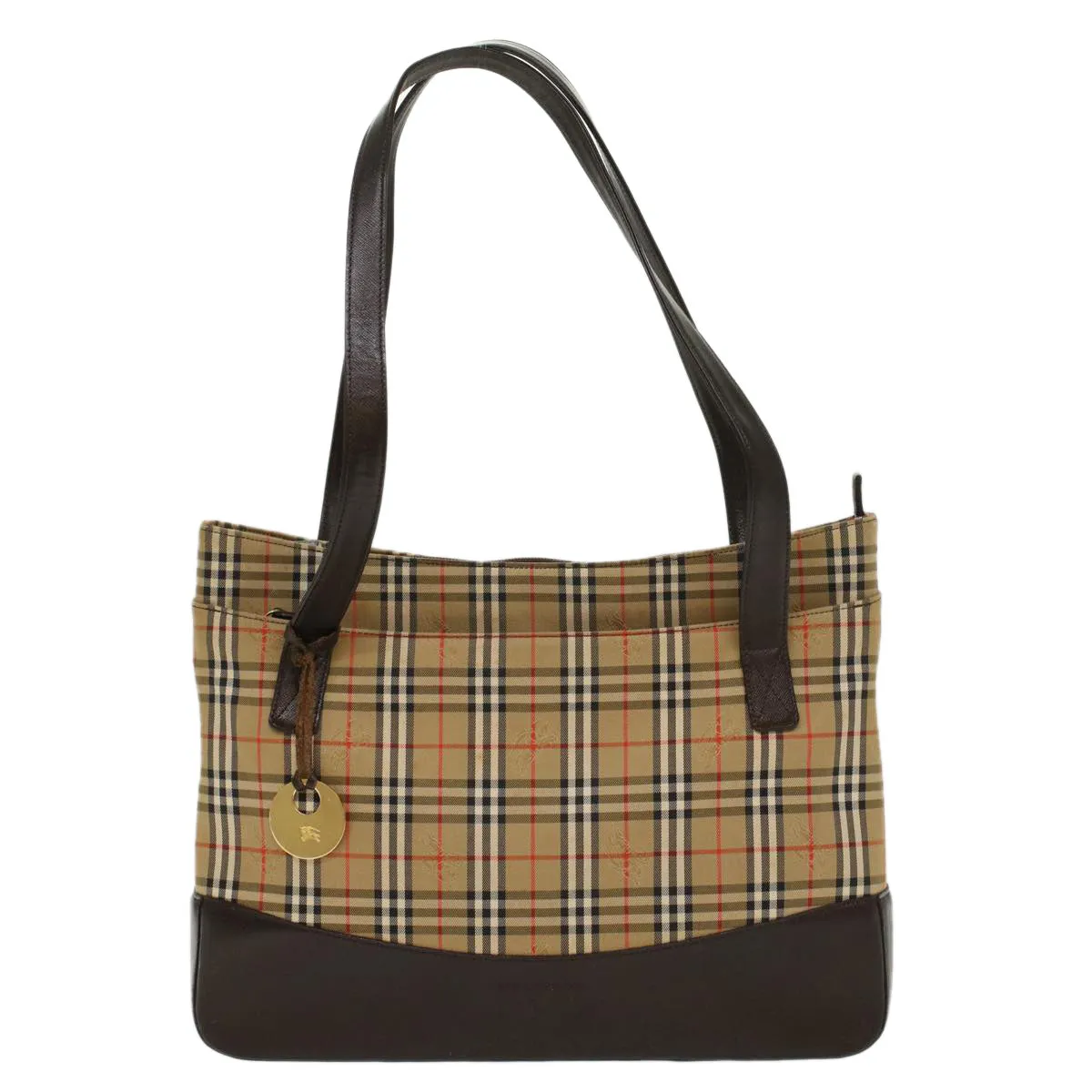 Trendy Inspired Burberry Nova Check Shoulder Bag Canvas Beige Brown Auth Hk811
