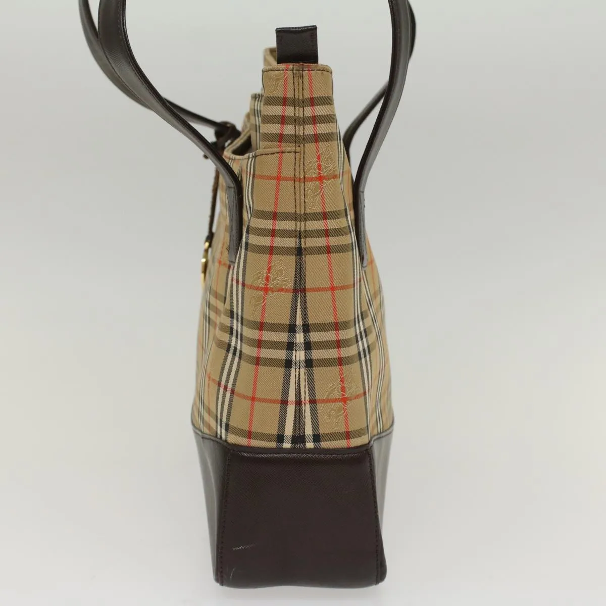 Trendy Inspired Burberry Nova Check Shoulder Bag Canvas Beige Brown Auth Hk811