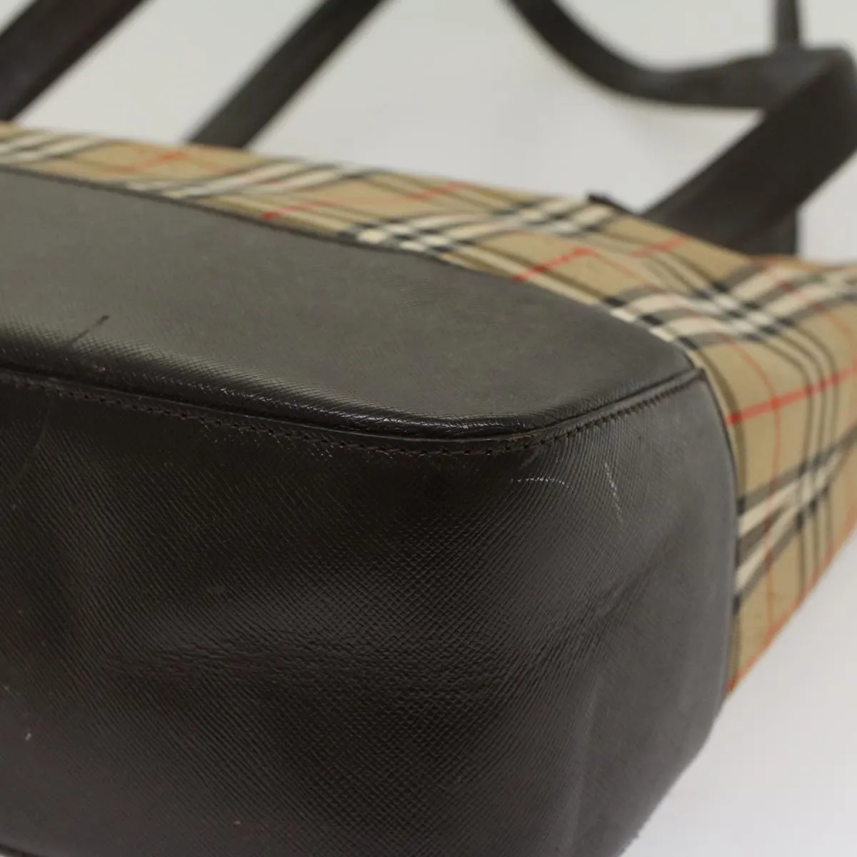 Trendy Inspired Burberry Nova Check Shoulder Bag Canvas Beige Brown Auth Hk811