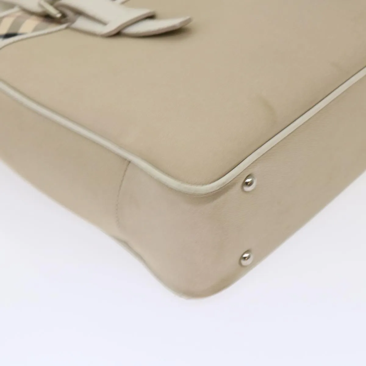 Trendy Inspired Burberry Nova Check Shoulder Bag Nylon Leather Beige Auth Am4592