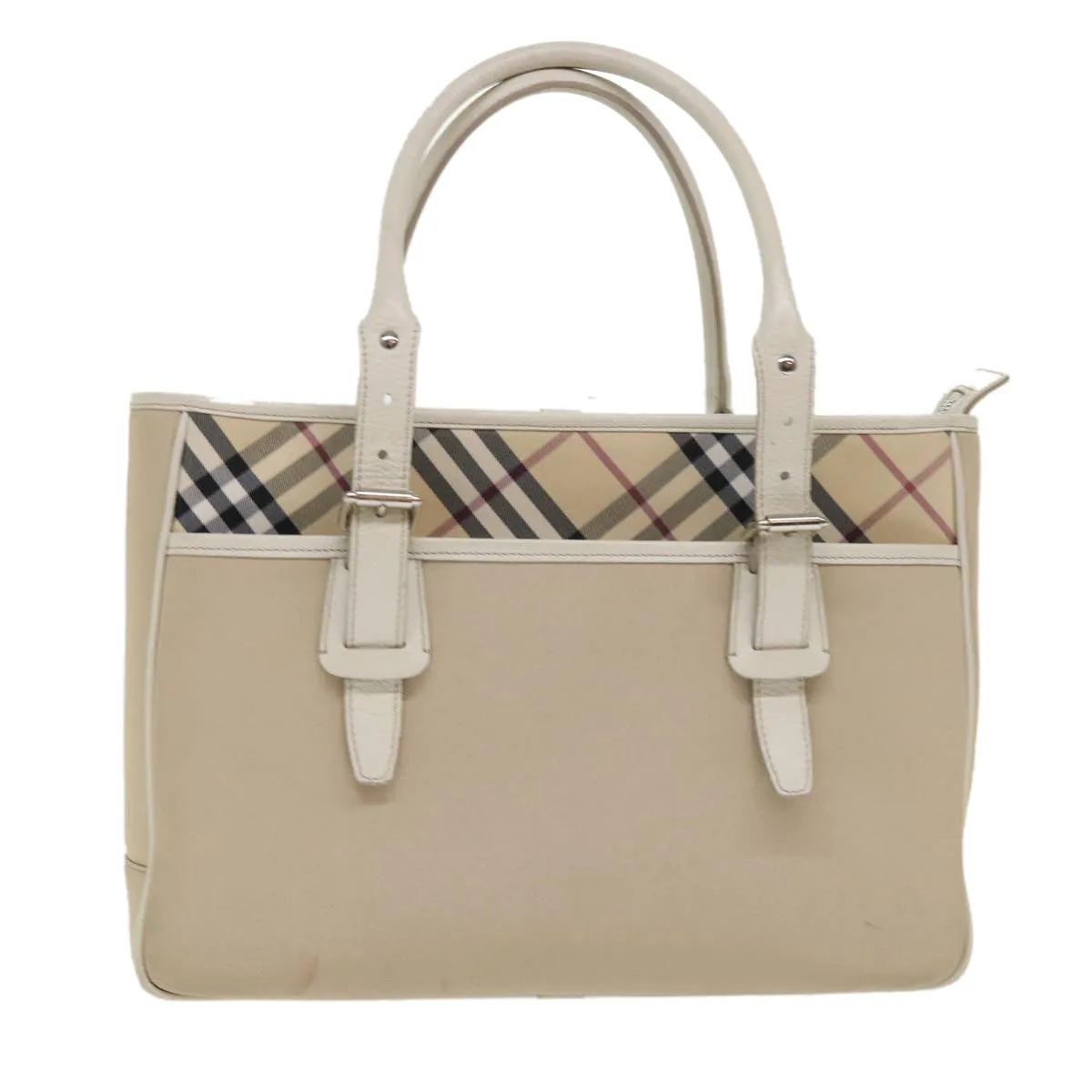 Trendy Inspired Burberry Nova Check Shoulder Bag Nylon Leather Beige Auth Am4592
