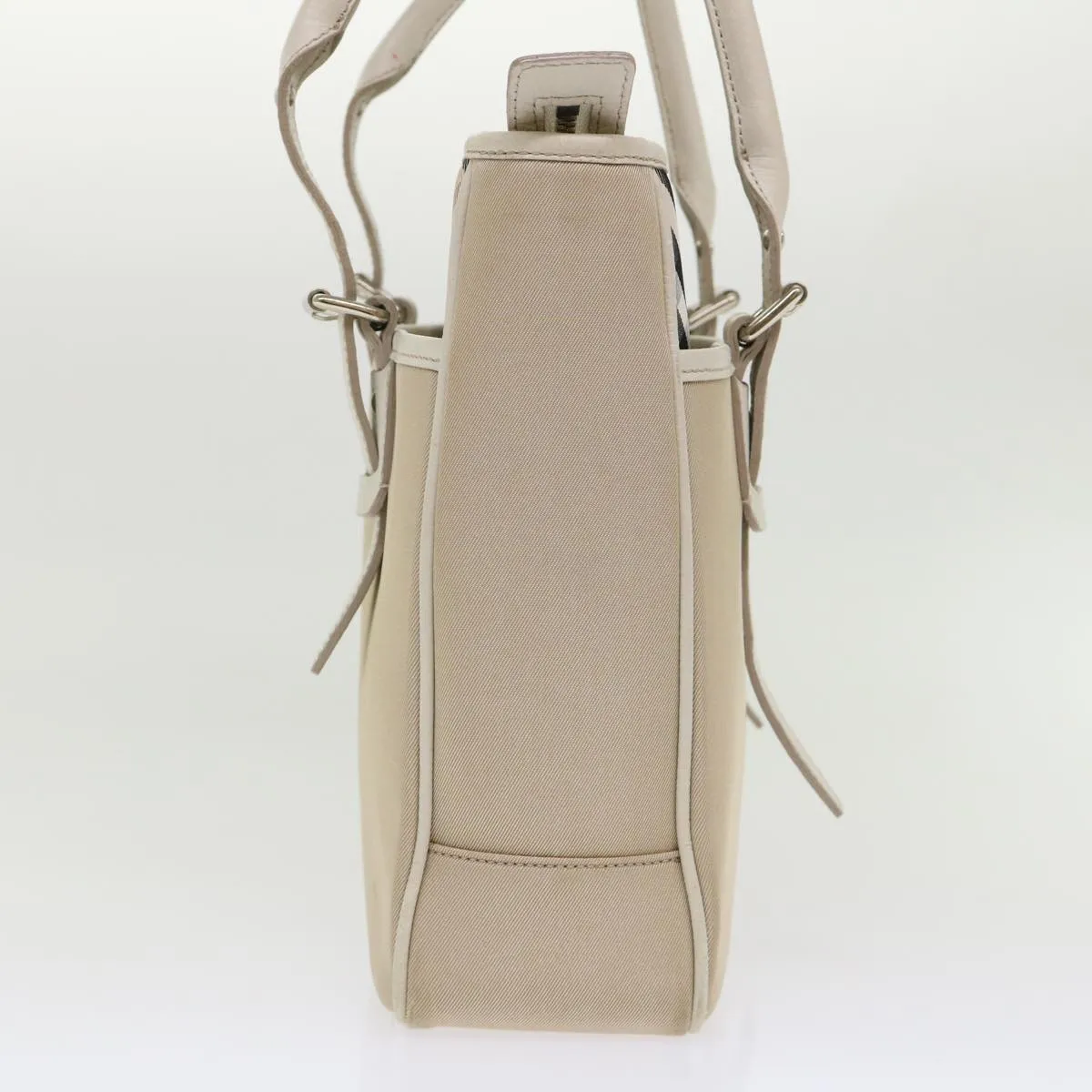 Trendy Inspired Burberry Nova Check Shoulder Bag Nylon Leather Beige Auth Am4592