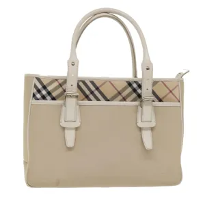 Trendy Inspired Burberry Nova Check Shoulder Bag Nylon Leather Beige Auth Am4592