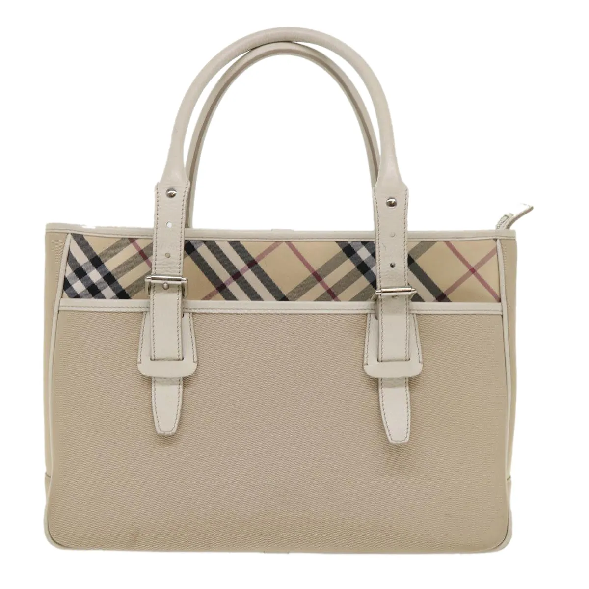 Trendy Inspired Burberry Nova Check Shoulder Bag Nylon Leather Beige Auth Am4592