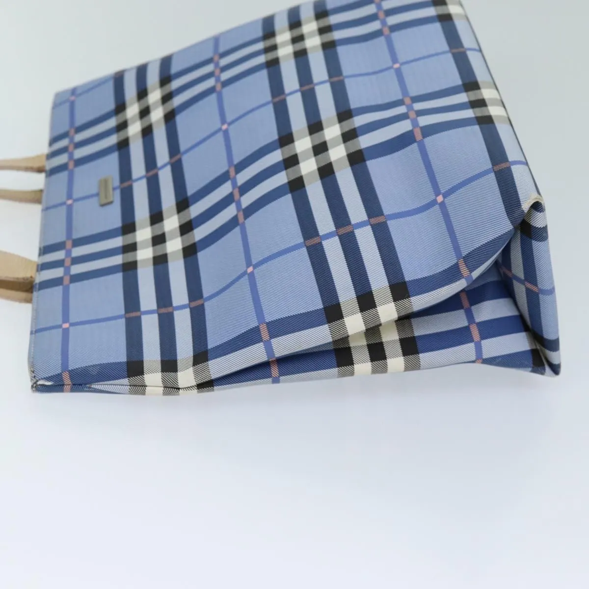 Trendy Inspired Burberry Nova Check Tote Bag Nylon Blue Auth 73344