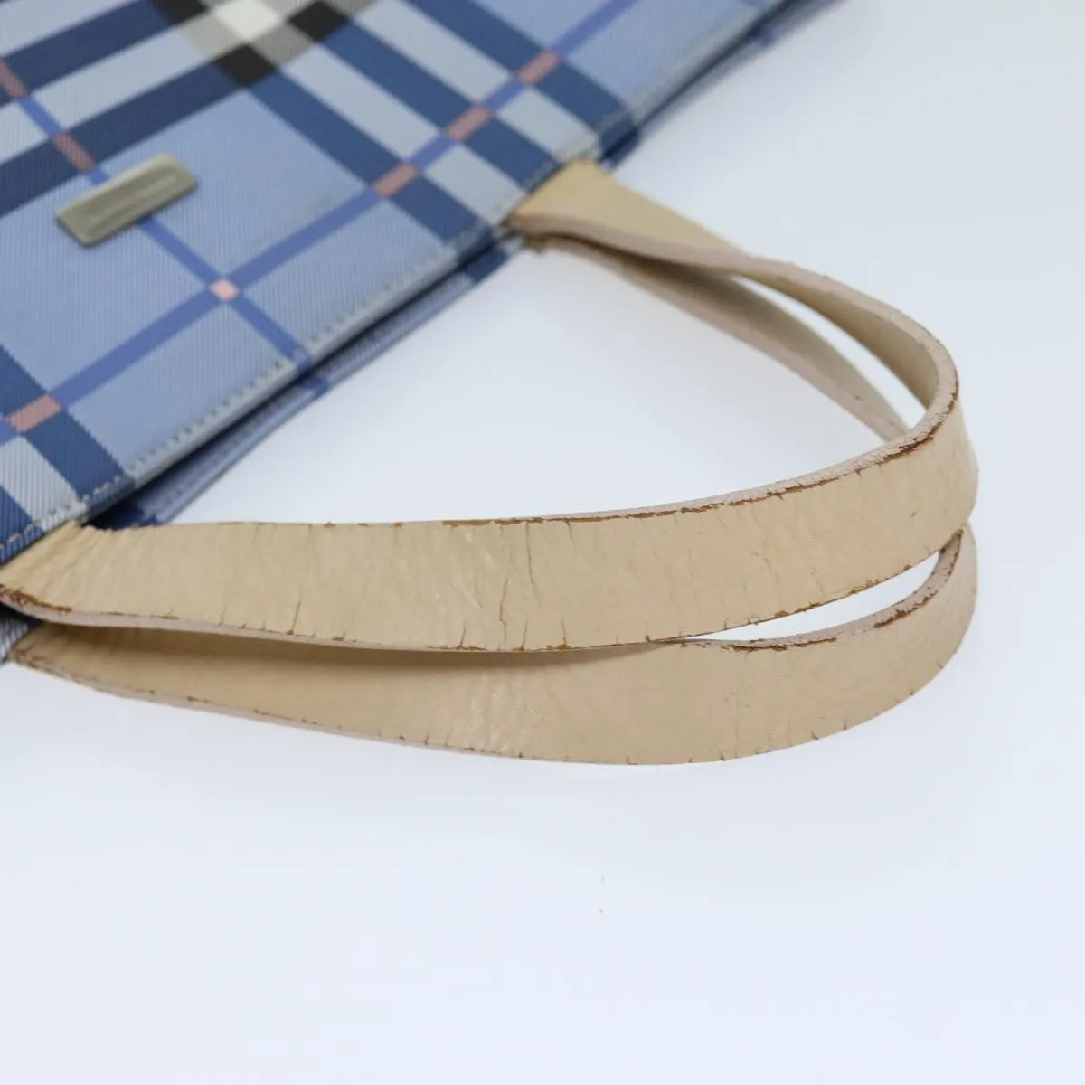 Trendy Inspired Burberry Nova Check Tote Bag Nylon Blue Auth 73344
