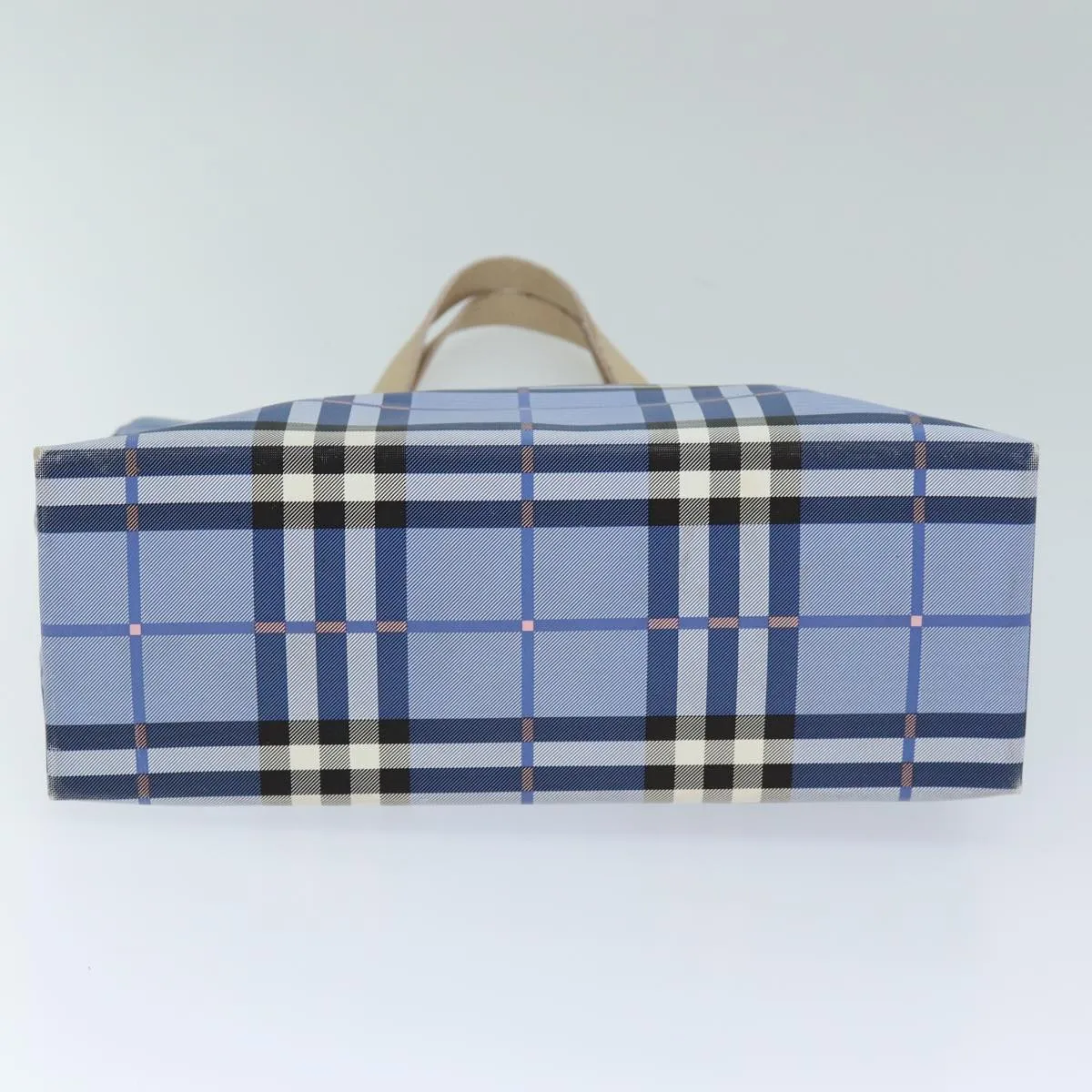 Trendy Inspired Burberry Nova Check Tote Bag Nylon Blue Auth 73344