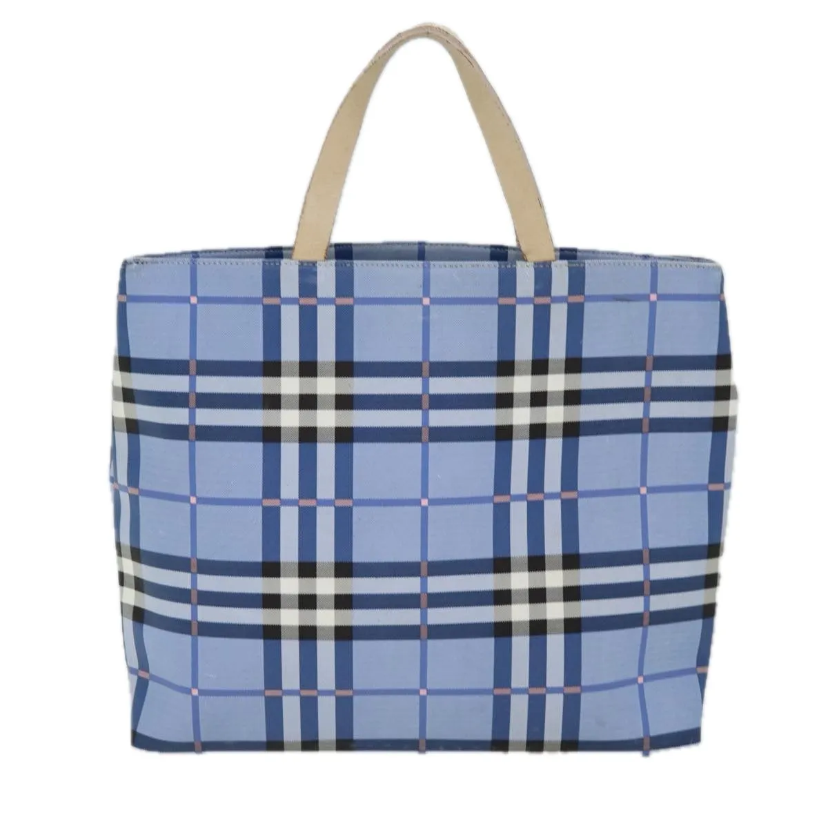 Trendy Inspired Burberry Nova Check Tote Bag Nylon Blue Auth 73344