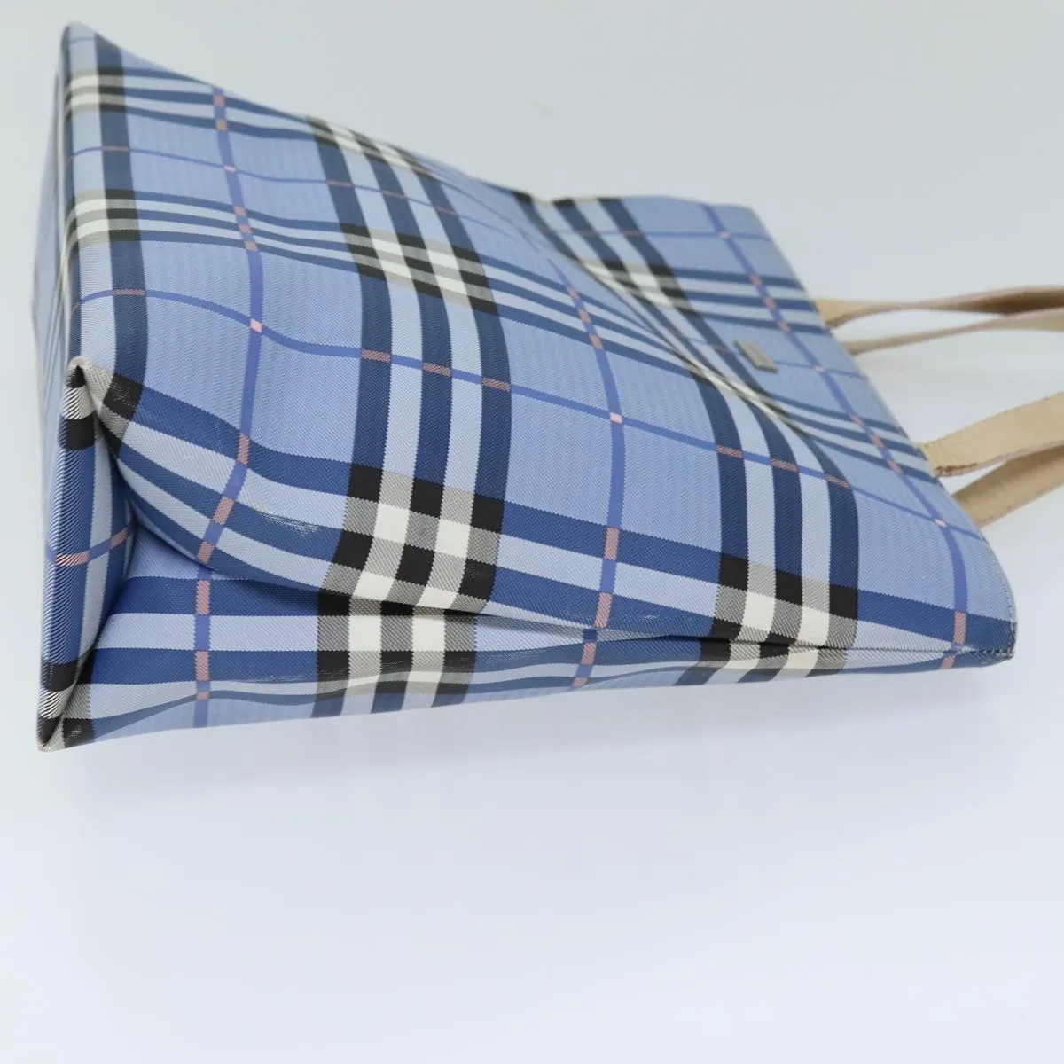 Trendy Inspired Burberry Nova Check Tote Bag Nylon Blue Auth 73344