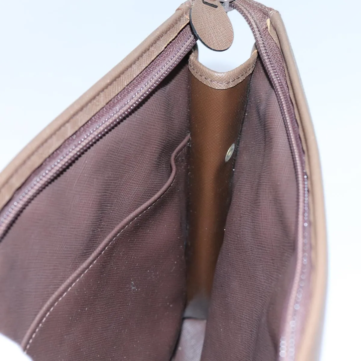 Trendy Inspired Burberryss Nova Check Clutch Bag Canvas Beige Brown Auth Bs13777