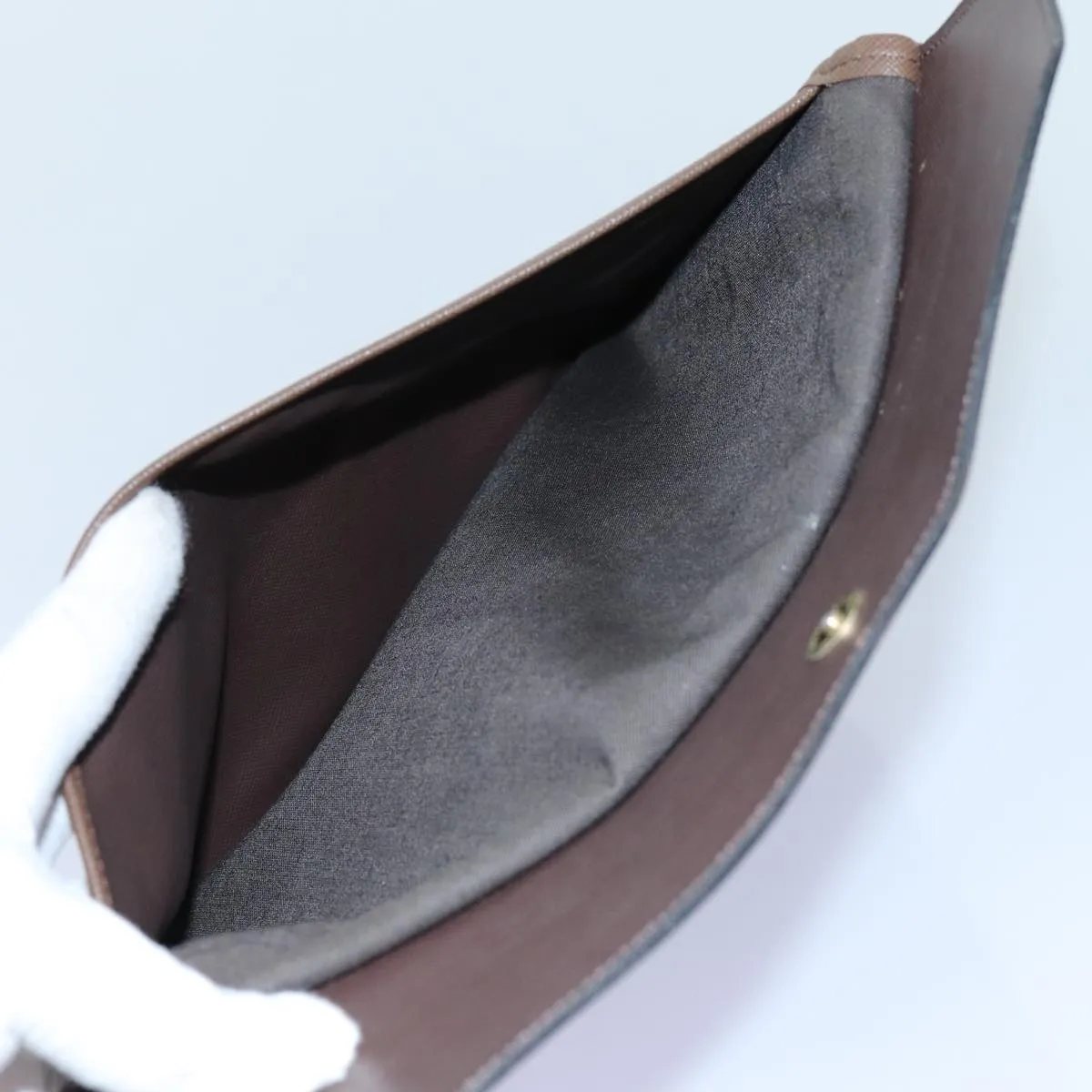 Trendy Inspired Burberryss Nova Check Clutch Bag Canvas Beige Brown Auth Bs13777