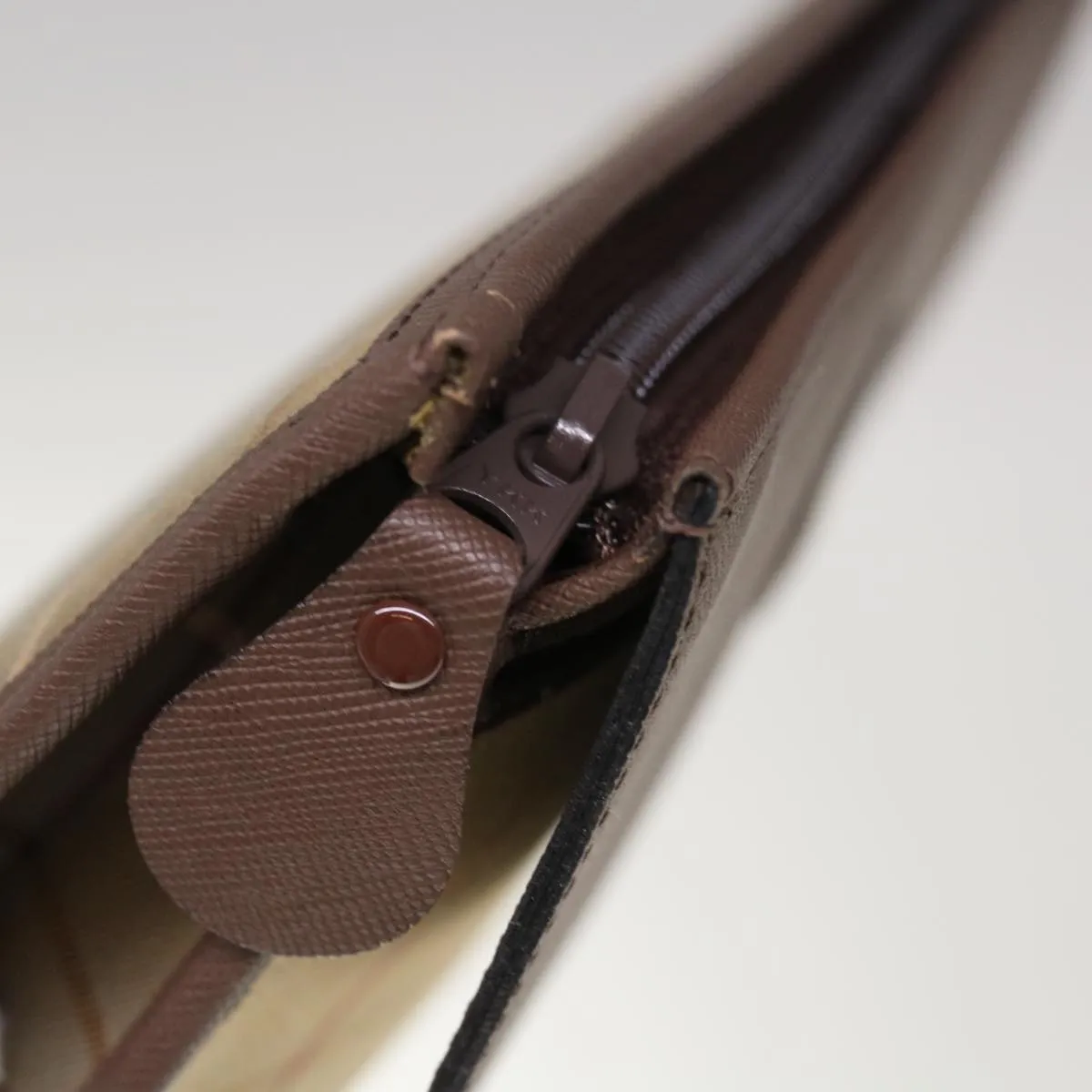 Trendy Inspired Burberryss Nova Check Clutch Bag Canvas Brown Auth 65917