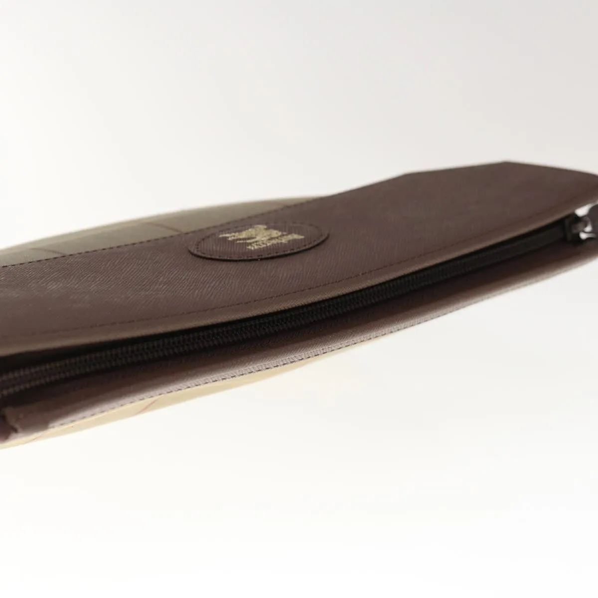 Trendy Inspired Burberryss Nova Check Clutch Bag Canvas Brown Auth 65917