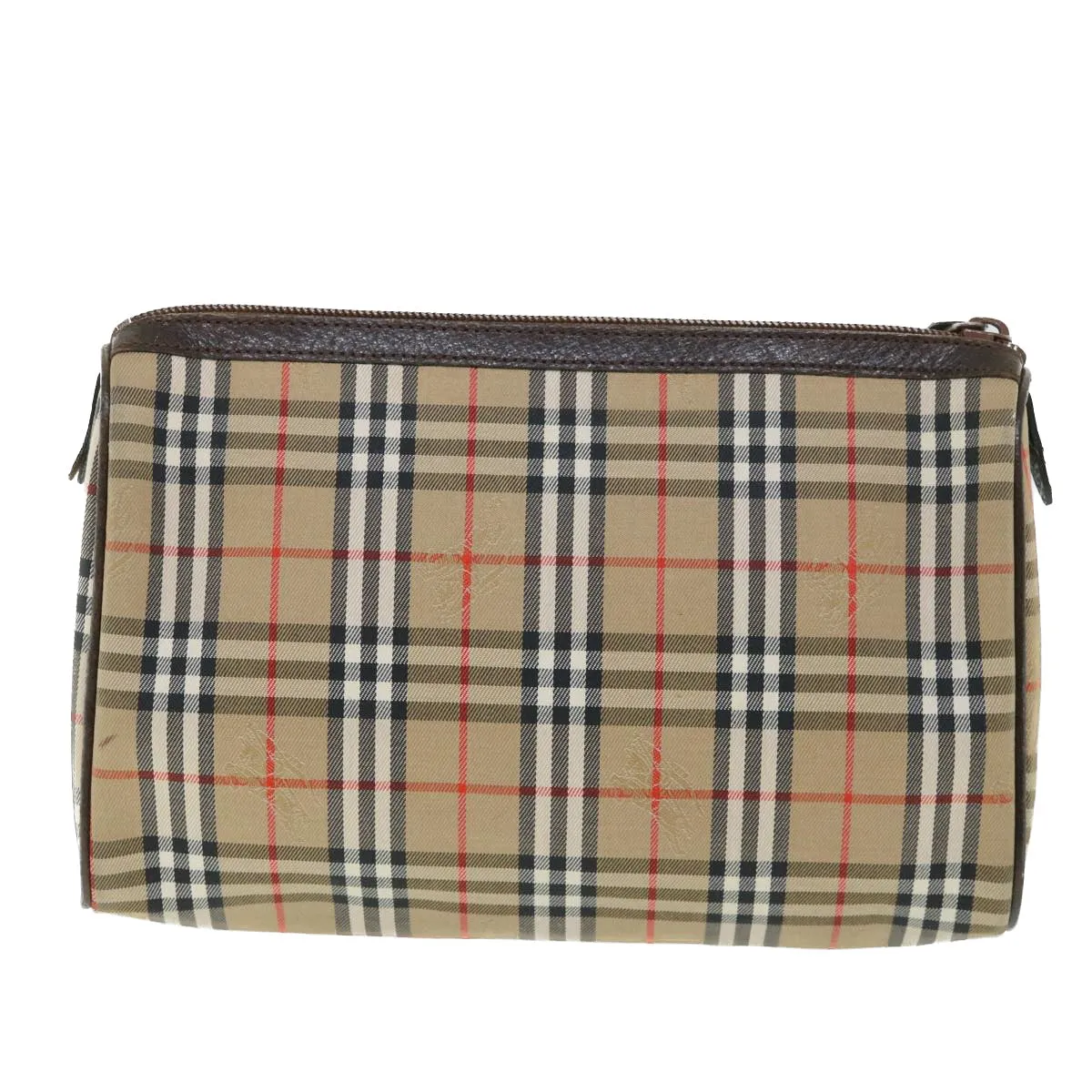 Trendy Inspired Burberryss Nova Check Clutch Bag Canvas Leather Beige Brown Auth 54952