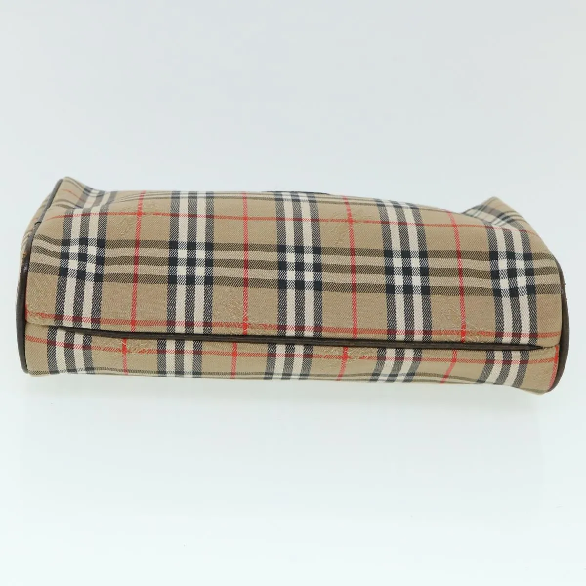 Trendy Inspired Burberryss Nova Check Clutch Bag Canvas Leather Beige Brown Auth 54952